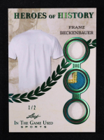 Franz Beckenbauer 2025 Leaf ITG Used Sports Heroes Of History Triple Relic Emerald Foil #HH31 #1/2 at PristineAuction.com