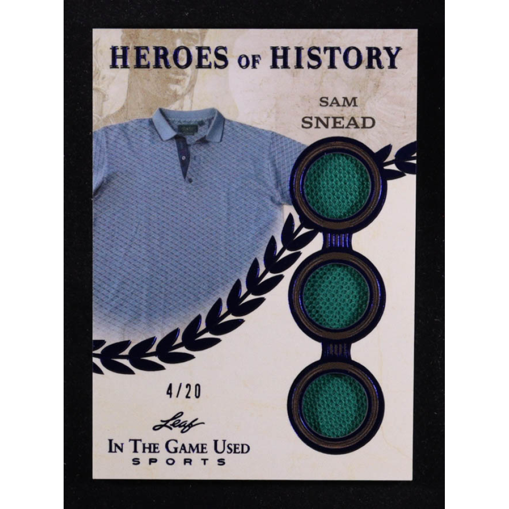 Sam Snead 2025 Leaf ITG Used Sports Heroes Of History Triple Relic Blue Foil #HH76 #4/20 at PristineAuction.com