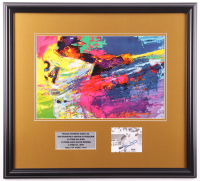 Willie Mays Signed Giants Custom Framed Photo Display with Leroy Neiman Art Print (PSA) at PristineAuction.com