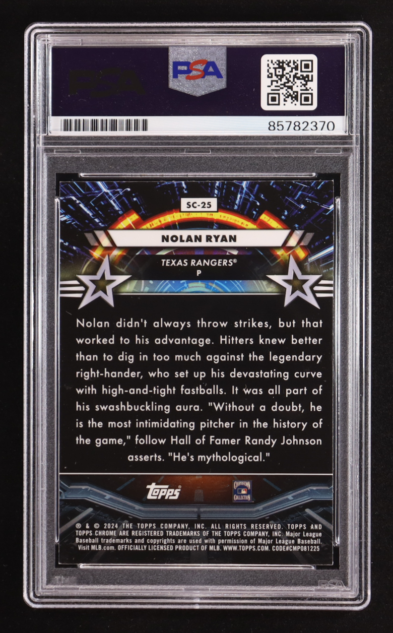 Nolan Ryan Signed 2024 Topps Cosmic Chrome Star Command #SC25 (PSA) at PristineAuction.com Nolan Ryan Signed 2024 Topps Cosmic Chrome Star Command #SC25 (PSA) at PristineAuction.com
