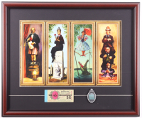 Disney Word "Haunted Mansion" Stretch Room Custom Framed Print Display With Ticket Book & Pewter Ride Emblem at PristineAuction.com