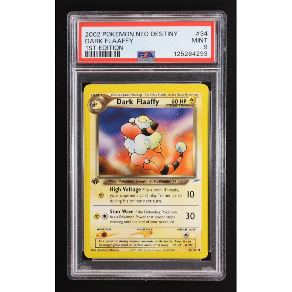 Dark Flaaffy 2002 Pokemon Neo Destiny 1st Edition #34 (PSA 9) at PristineAuction.com