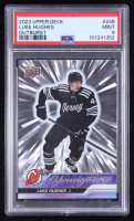 Luke Hughes 2023-24 Upper Deck Series 1 Outburst Young Guns Silver #248 RC (PSA 9) at PristineAuction.com