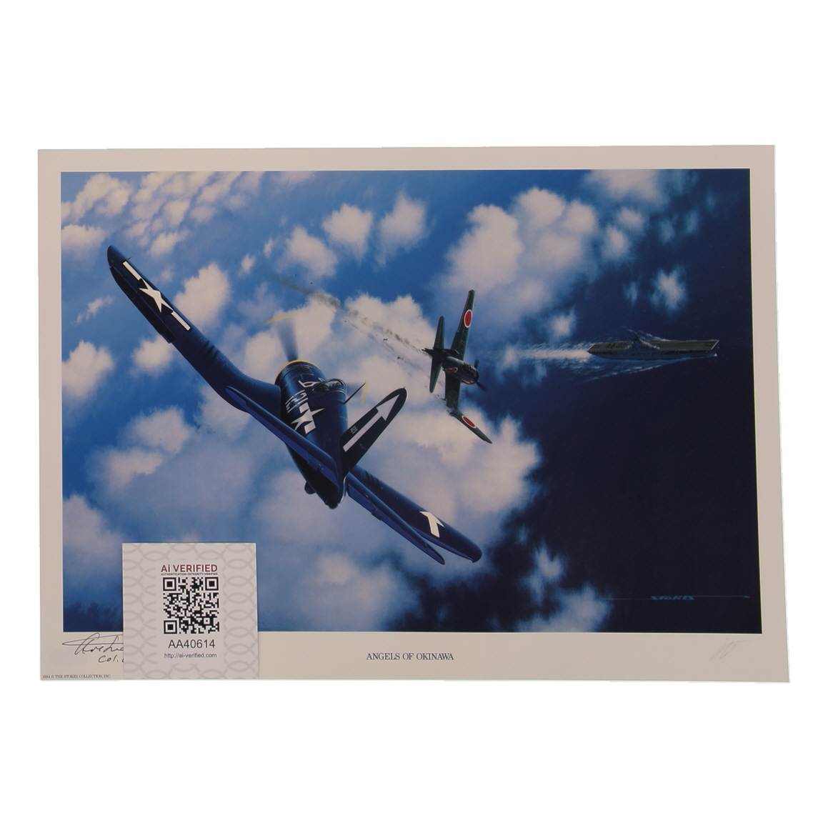 Archie Donahue Signed Stan Stokes "Angels Of Okinawa" Lithograph Inscribed "Col. USMC R" (AIV) at PristineAuction.com Archie Donahue Signed Stan Stokes "Angels Of Okinawa" Lithograph Inscribed "Col. USMC R" (AIV) at PristineAuction.com