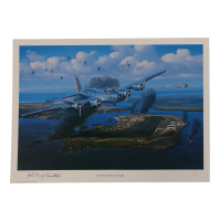 John "Davy" Crockett Signed Stan Stokes "Flying Into A War" Lithograph (AIV) at PristineAuction.com