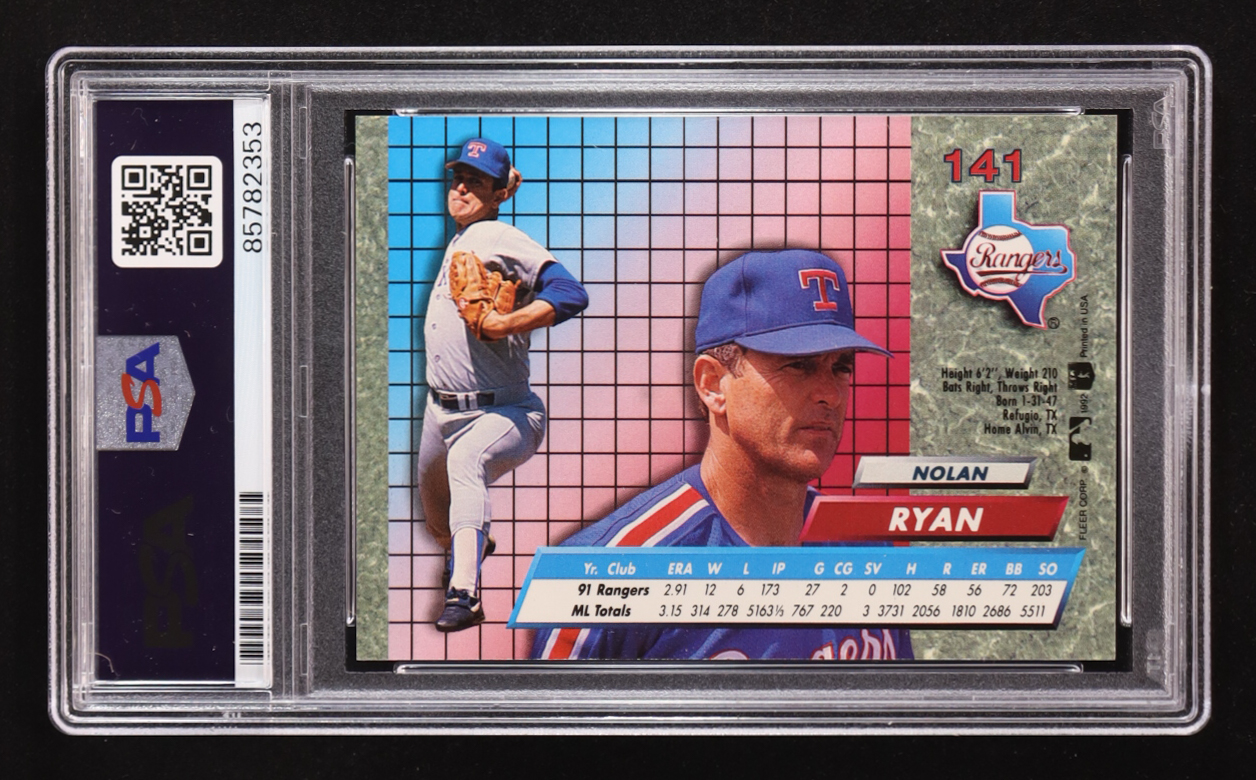 Nolan Ryan Signed 1992 Ultra #141 (PSA) at PristineAuction.com Nolan Ryan Signed 1992 Ultra #141 (PSA) at PristineAuction.com