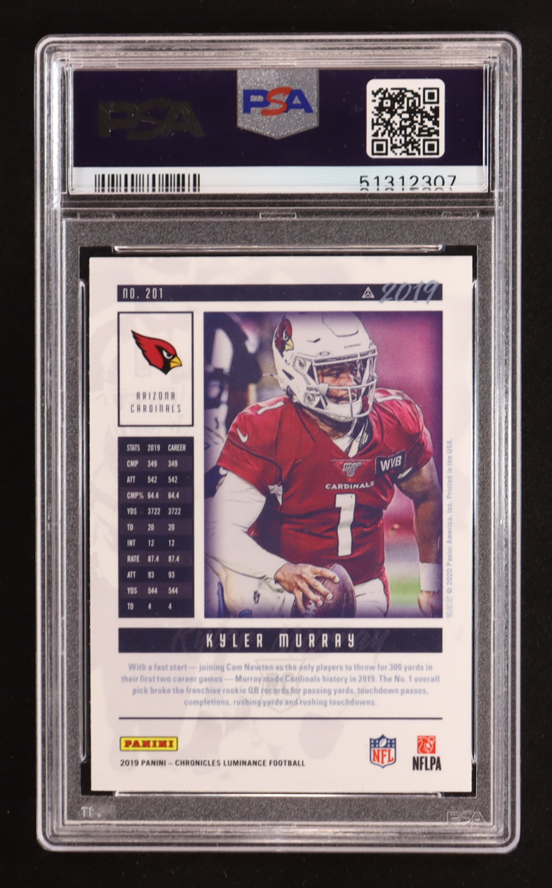 Kyler Murray 2019 Panini Chronicles Luminance #201 RC (PSA 10) at PristineAuction.com Kyler Murray 2019 Panini Chronicles Luminance #201 RC (PSA 10) at PristineAuction.com