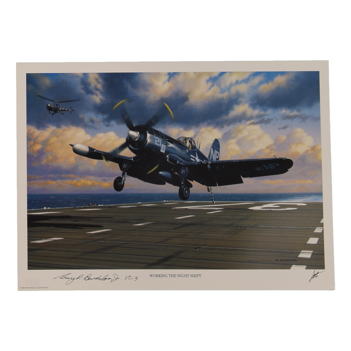 Guy Bordelon Signed Stan Stokes "Working The Night Shift" Lithograph Inscribed "VC-3" (AIV) at PristineAuction.com Guy Bordelon Signed Stan Stokes "Working The Night Shift" Lithograph Inscribed "VC-3" (AIV) at PristineAuction.com