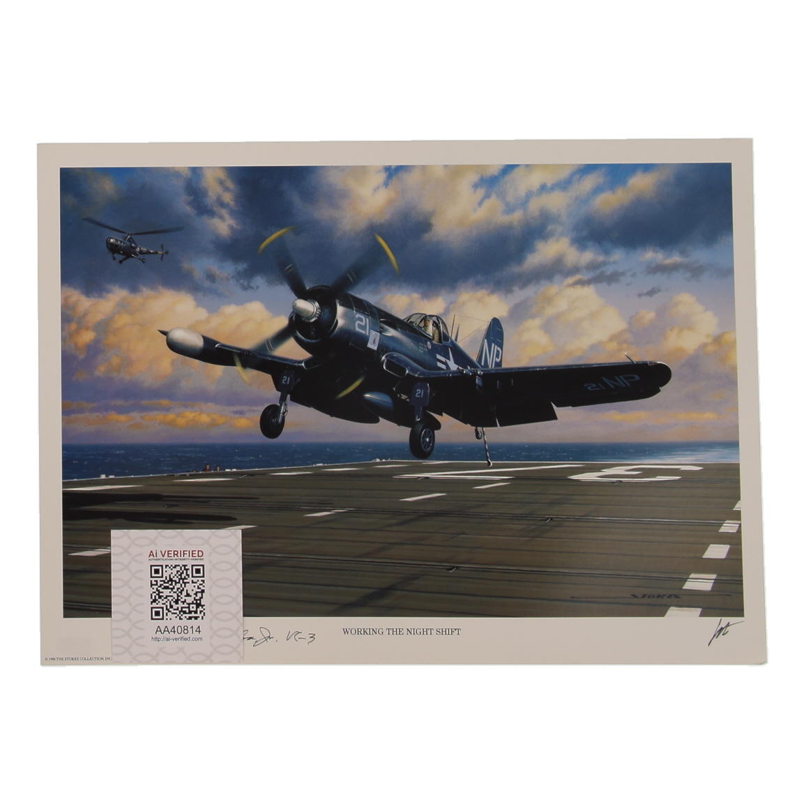 Guy Bordelon Signed Stan Stokes "Working The Night Shift" Lithograph Inscribed "VC-3" (AIV) at PristineAuction.com Guy Bordelon Signed Stan Stokes "Working The Night Shift" Lithograph Inscribed "VC-3" (AIV) at PristineAuction.com