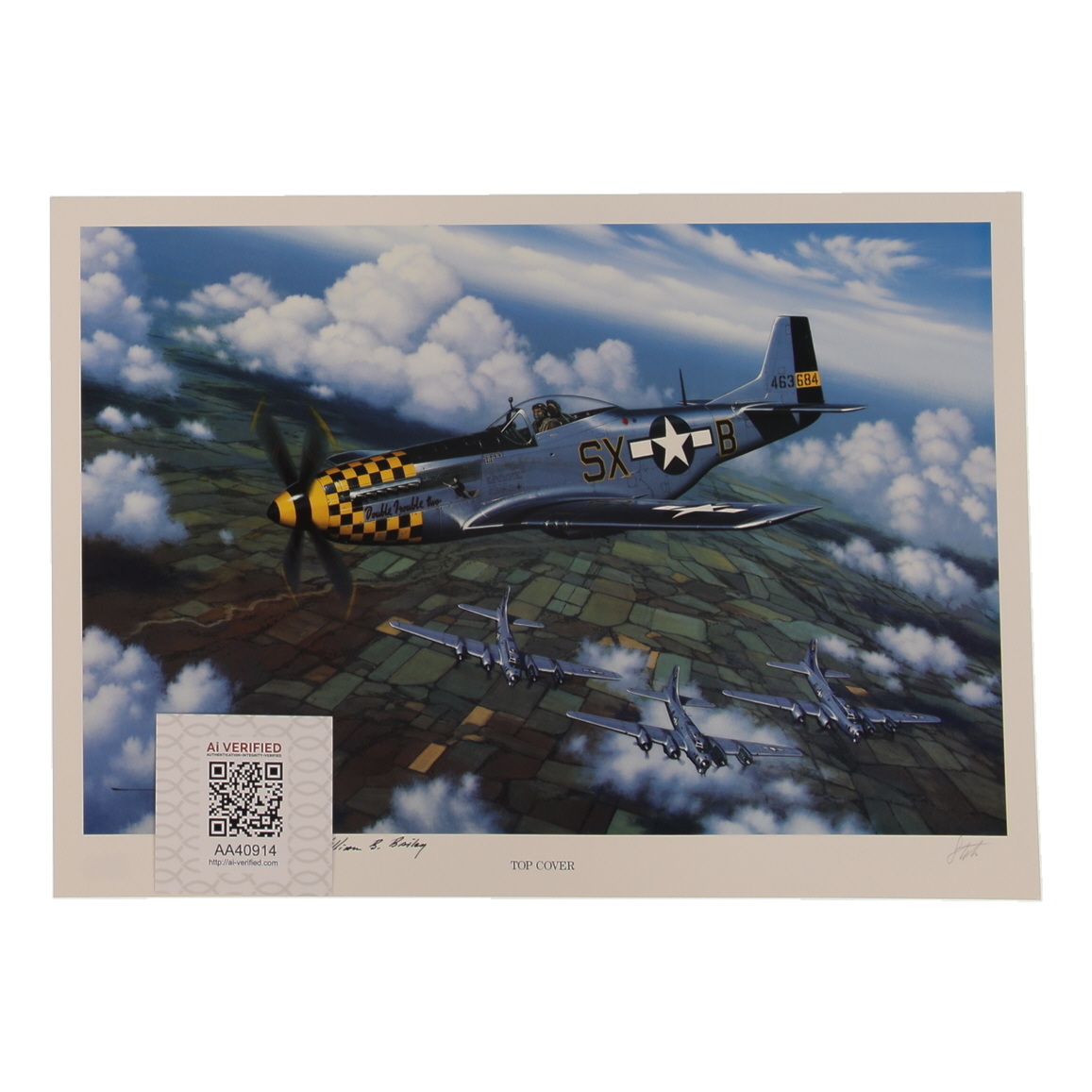 Lt. Col. William Bailey Signed Stan Stokes "Top Cover" Lithograph (AIV) at PristineAuction.com Lt. Col. William Bailey Signed Stan Stokes "Top Cover" Lithograph (AIV) at PristineAuction.com