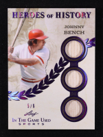 Johnny Bench 2025 Leaf ITG Used Sports Heroes of History Purple #HH42 #5/6 at PristineAuction.com