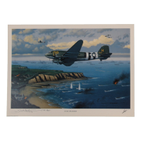 S.H. Matt Matheson Signed Stan Stokes "D-Day Invaders" Lithograph Inscribed "Maj Gen USA Rgt" (AIV) at PristineAuction.com