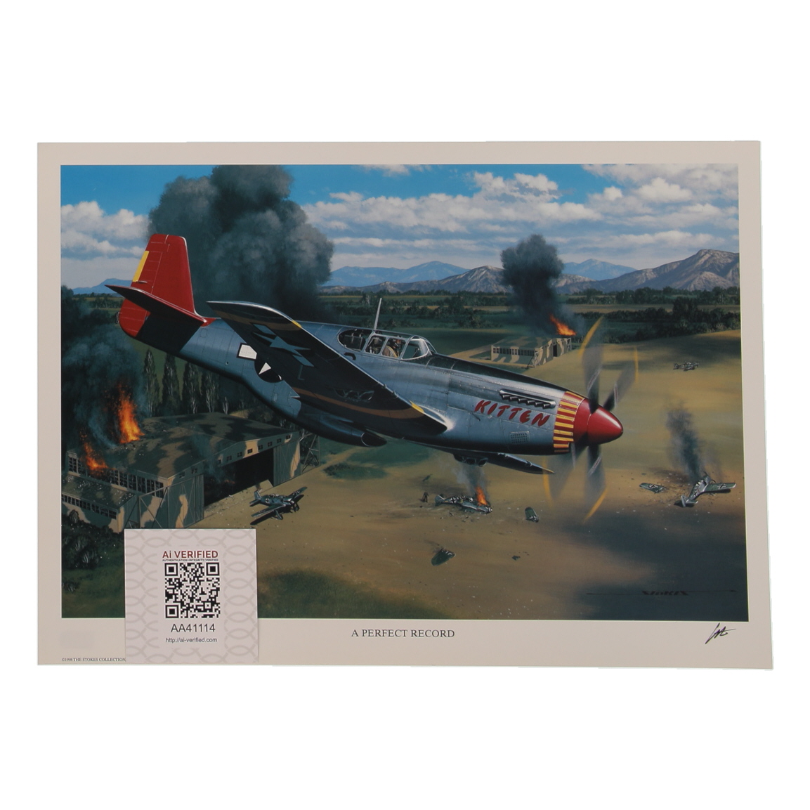 Charles McGee Signed Stan Stokes "A Perfect Record" Lithograph (AIV) at PristineAuction.com Charles McGee Signed Stan Stokes "A Perfect Record" Lithograph (AIV) at PristineAuction.com