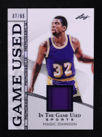 Magic Johnson 2025 Leaf ITG Used Sports Game Used Memorabilia Blue Foil JSY #GM28 #37/65 at PristineAuction.com
