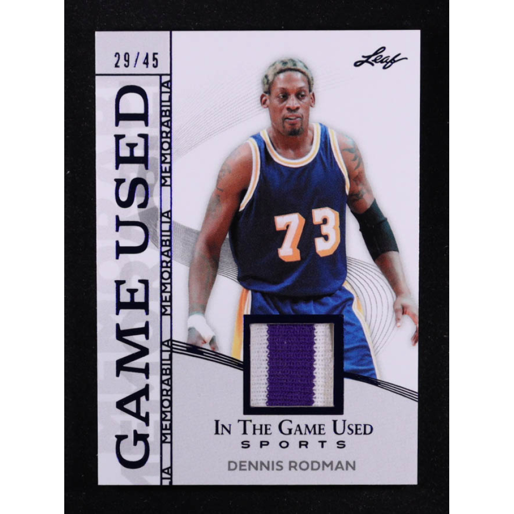 Dennis Rodman 2025 Leaf ITG Used Sports Game Used Memorabilia Blue Foil JSY #GM10 #29/45 at PristineAuction.com
