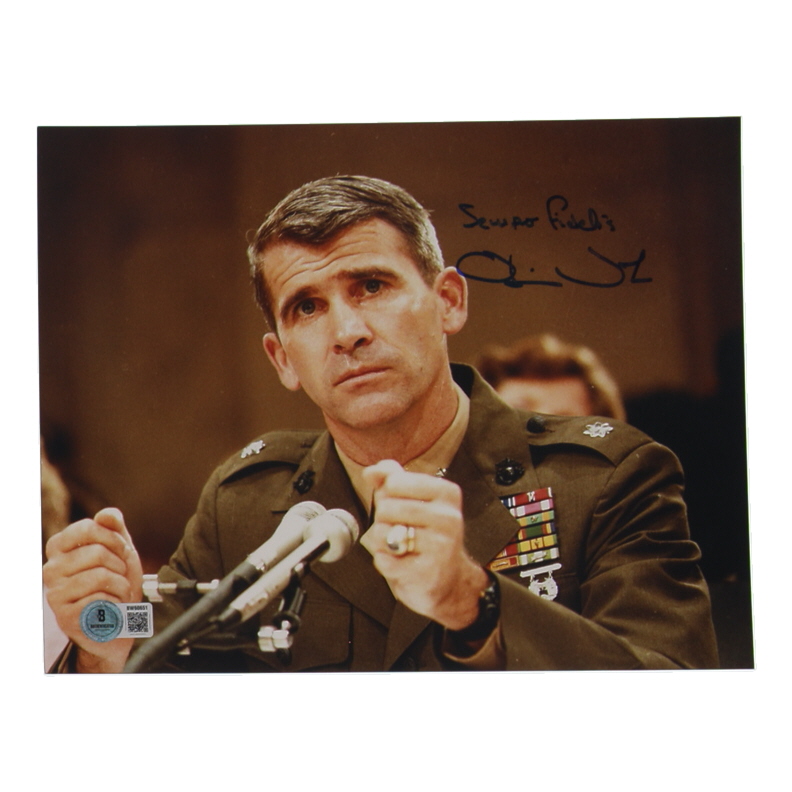 Oliver North Signed 8x10 Photo Inscribed "Semper Fidelis" (Beckett) at PristineAuction.com Oliver North Signed 8x10 Photo Inscribed "Semper Fidelis" (Beckett) at PristineAuction.com