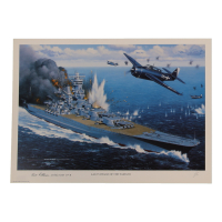 William Webb Patterson Signed Stan Stokes "Last Voyage Of The Yamato" Lithograph Inscribed "LT (JG) USNR VT-9" (AIV) at PristineAuction.com