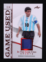 Diego Maradona 2025 Leaf ITG Used Sports Game Used Memorabilia Red Foil JSY #GM14 #2/4 at PristineAuction.com