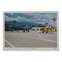 Carl E. Recknagel Signed Stan Stokes "Staggerwing And Gooney Bird" Lithograph Inscribed "UAL Captain" (AIV) at PristineAuction.com