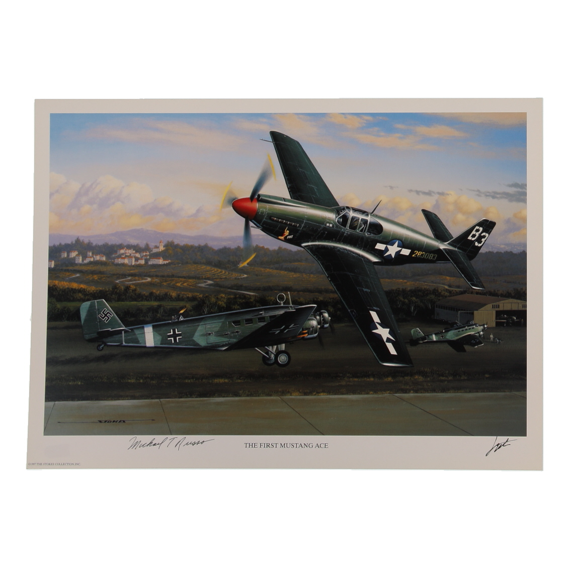 Michael T. Russo Signed Stan Stokes "The First Mustang Ace" Lithograph (AIV) at PristineAuction.com Michael T. Russo Signed Stan Stokes "The First Mustang Ace" Lithograph (AIV) at PristineAuction.com
