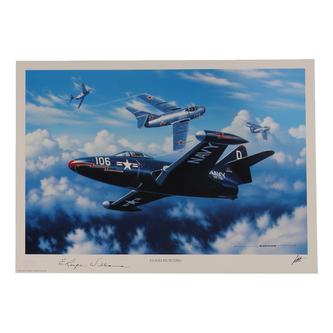 Royce Williams Signed Stan Stokes "Good Hunting" Lithograph (AIV) at PristineAuction.com Royce Williams Signed Stan Stokes "Good Hunting" Lithograph (AIV) at PristineAuction.com