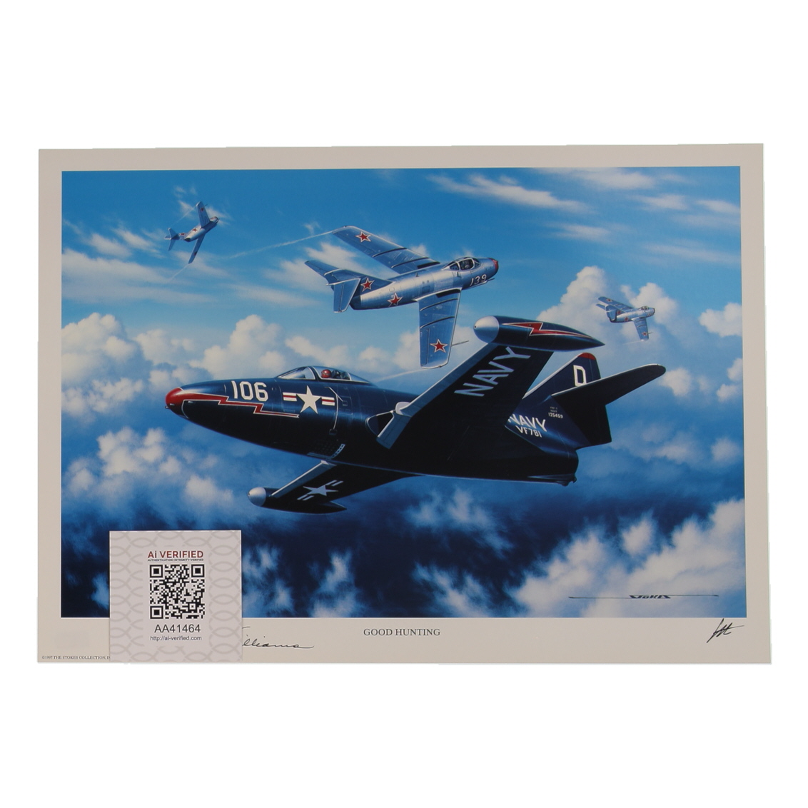 Royce Williams Signed Stan Stokes "Good Hunting" Lithograph (AIV) at PristineAuction.com Royce Williams Signed Stan Stokes "Good Hunting" Lithograph (AIV) at PristineAuction.com