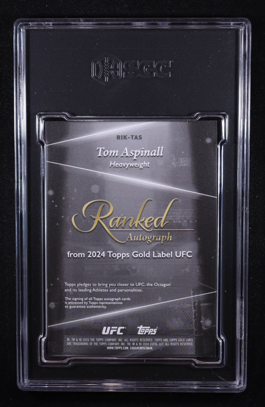 Tom Aspinall 2024 Topps Gold Label UFC Ranked Ink #RIK-TAS #195/299 (SGC 9 | Autograph Graded SGC 10) at PristineAuction.com Tom Aspinall 2024 Topps Gold Label UFC Ranked Ink #RIK-TAS #195/299 (SGC 9 | Autograph Graded SGC 10) at PristineAuction.com