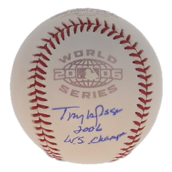 Tony LaRussa Signed 2006 World Series Logo Baseball Inscribed "2006 W.S. Champs" (Beckett) at PristineAuction.com Tony LaRussa Signed 2006 World Series Logo Baseball Inscribed "2006 W.S. Champs" (Beckett) at PristineAuction.com