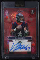 C.J. Stroud 2023 Wild Card 5 Card Draw Stacked Deck Queen of Spades Red Rainbow Foil Autographs #SD-CSA #2/2 RC at PristineAuction.com