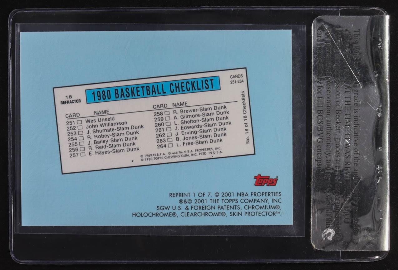 Magic Johnson 2001 Topps Commemorative Series Reprint '80 Refractor #18 (BGS RCR 9) at PristineAuction.com Magic Johnson 2001 Topps Commemorative Series Reprint '80 Refractor #18 (BGS RCR 9) at PristineAuction.com