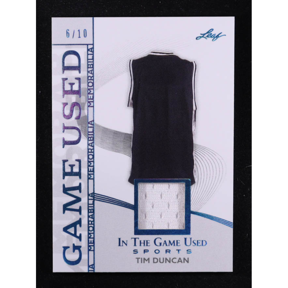Tim Duncan 2025 Leaf ITG Used Sports Game Used Memorabilia Turquoise Foil JSY #GM44 #06/10 at PristineAuction.com