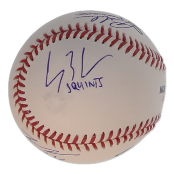 The Sandlot | OML Baseball Cast-Signed by (7) with Tom Guidry, Brandon Adams, Chauncey Leopardi with Multiple Movie Inscriptions (Beckett) at PristineAuction.com The Sandlot | OML Baseball Cast-Signed by (7) with Tom Guidry, Brandon Adams, Chauncey Leopardi with Multiple Movie Inscriptions (Beckett) at PristineAuction.com