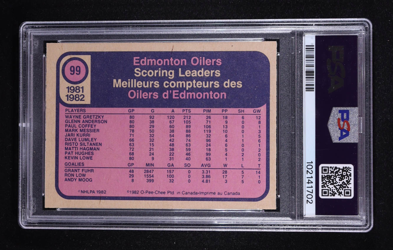 Wayne Gretzky 1982 O-Pee-Chee #99 (PSA 8) at PristineAuction.com Wayne Gretzky 1982 O-Pee-Chee #99 (PSA 8) at PristineAuction.com