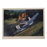 Col. Bernard Fisher Signed Stan Stokes "Downed, But Not Forgotten" Lithograph Inscribed "CMOH" (AIV) at PristineAuction.com