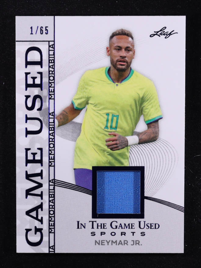 Neymar Junior 2025 Leaf ITG Used Sports Game Used Memorabilia Blue Foil JSY #GM33 #1/65 at PristineAuction.com Neymar Junior 2025 Leaf ITG Used Sports Game Used Memorabilia Blue Foil JSY #GM33 #1/65 at PristineAuction.com