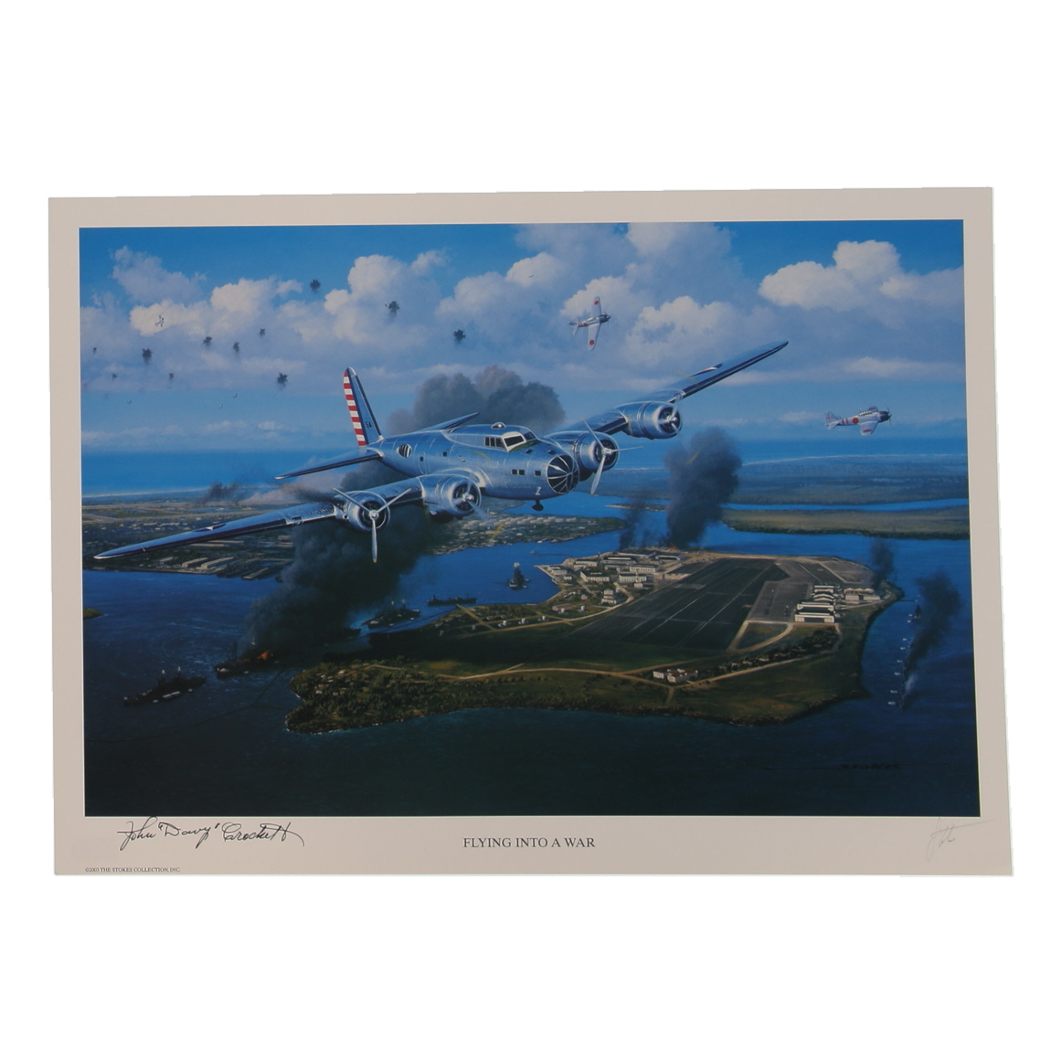 John "Davy" Crockett Signed Stan Stokes "Flying Into A War" Lithograph (AIV) at PristineAuction.com John "Davy" Crockett Signed Stan Stokes "Flying Into A War" Lithograph (AIV) at PristineAuction.com