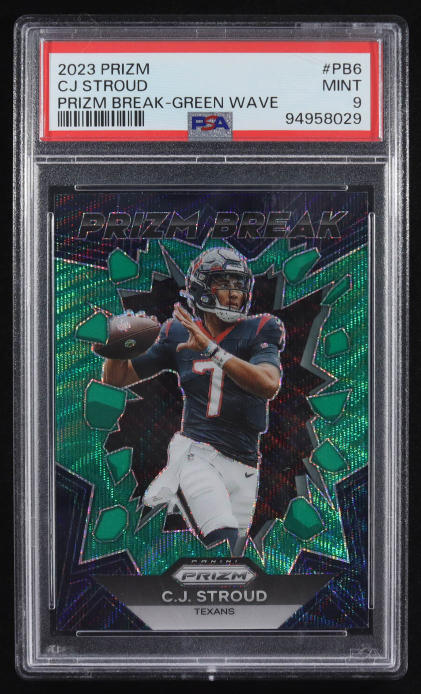 CJ Stroud 2023 Panini Prizm Prizm Break Prizms Green Wave #6 CJ RC (PSA 9) at PristineAuction.com CJ Stroud 2023 Panini Prizm Prizm Break Prizms Green Wave #6 CJ RC (PSA 9) at PristineAuction.com