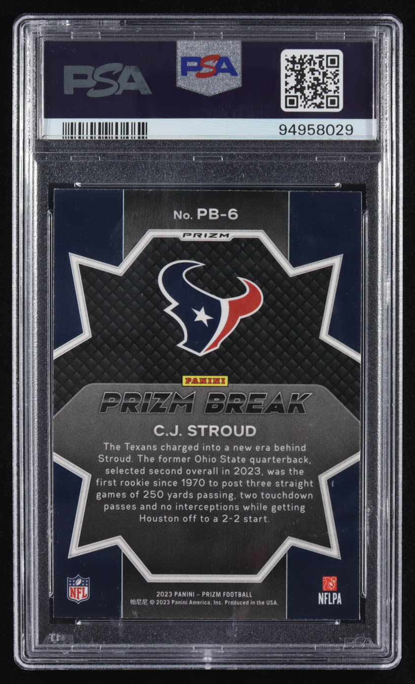 CJ Stroud 2023 Panini Prizm Prizm Break Prizms Green Wave #6 CJ RC (PSA 9) at PristineAuction.com CJ Stroud 2023 Panini Prizm Prizm Break Prizms Green Wave #6 CJ RC (PSA 9) at PristineAuction.com