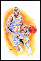 "Magic Johnson" Lakers LE 12x18 Lithograph by Brian Barton #/250 (PA) at PristineAuction.com