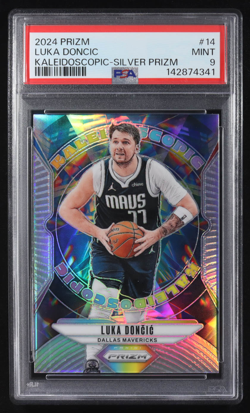 Luka Doncic 2024-25 Panini Prizm Kaleidoscopic Prizms Silver #14 (PSA 9) at PristineAuction.com Luka Doncic 2024-25 Panini Prizm Kaleidoscopic Prizms Silver #14 (PSA 9) at PristineAuction.com