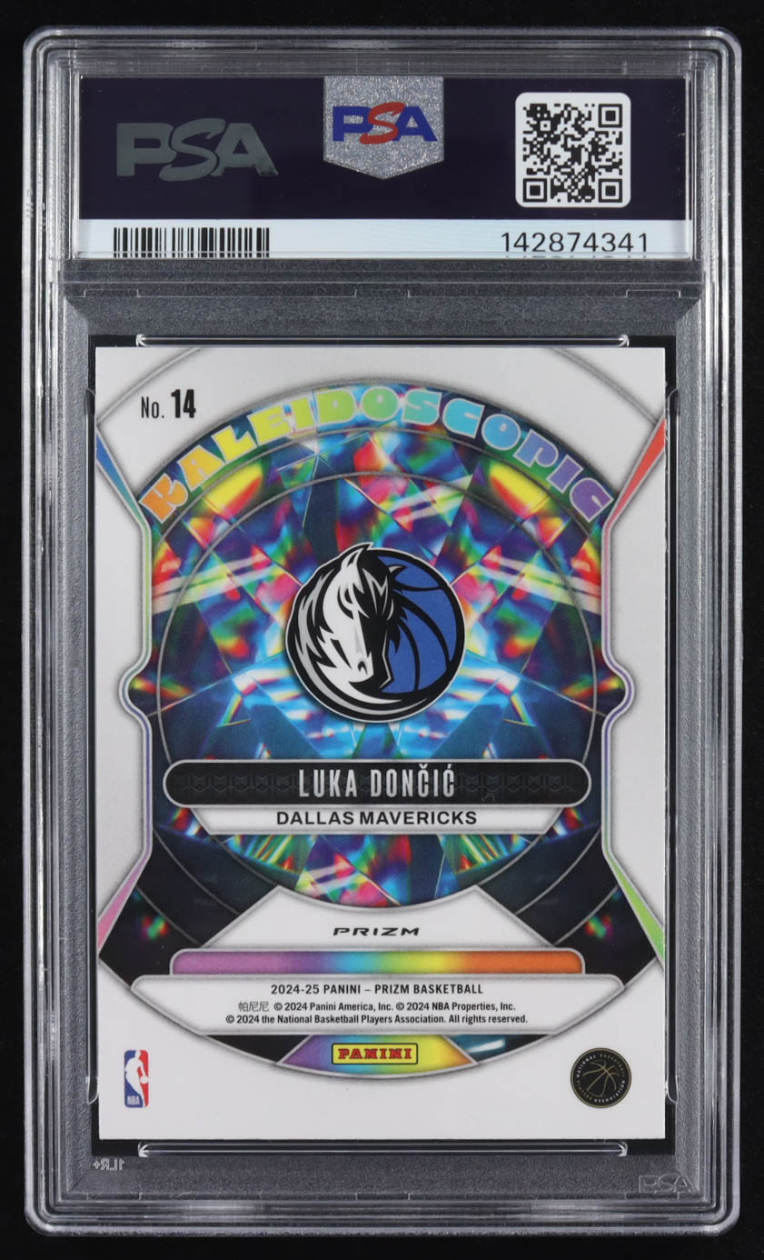 Luka Doncic 2024-25 Panini Prizm Kaleidoscopic Prizms Silver #14 (PSA 9) at PristineAuction.com Luka Doncic 2024-25 Panini Prizm Kaleidoscopic Prizms Silver #14 (PSA 9) at PristineAuction.com