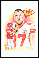 "Travis Kelce" Chiefs LE 12x18 Lithograph By Brian Barton #/250 (PA) at PristineAuction.com