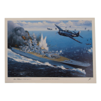 William Webb Patterson Signed Stan Stokes "Last Voyage Of The Yamato" Lithograph Inscribed "LT (JG) USNR VT-9" (AIV) at PristineAuction.com