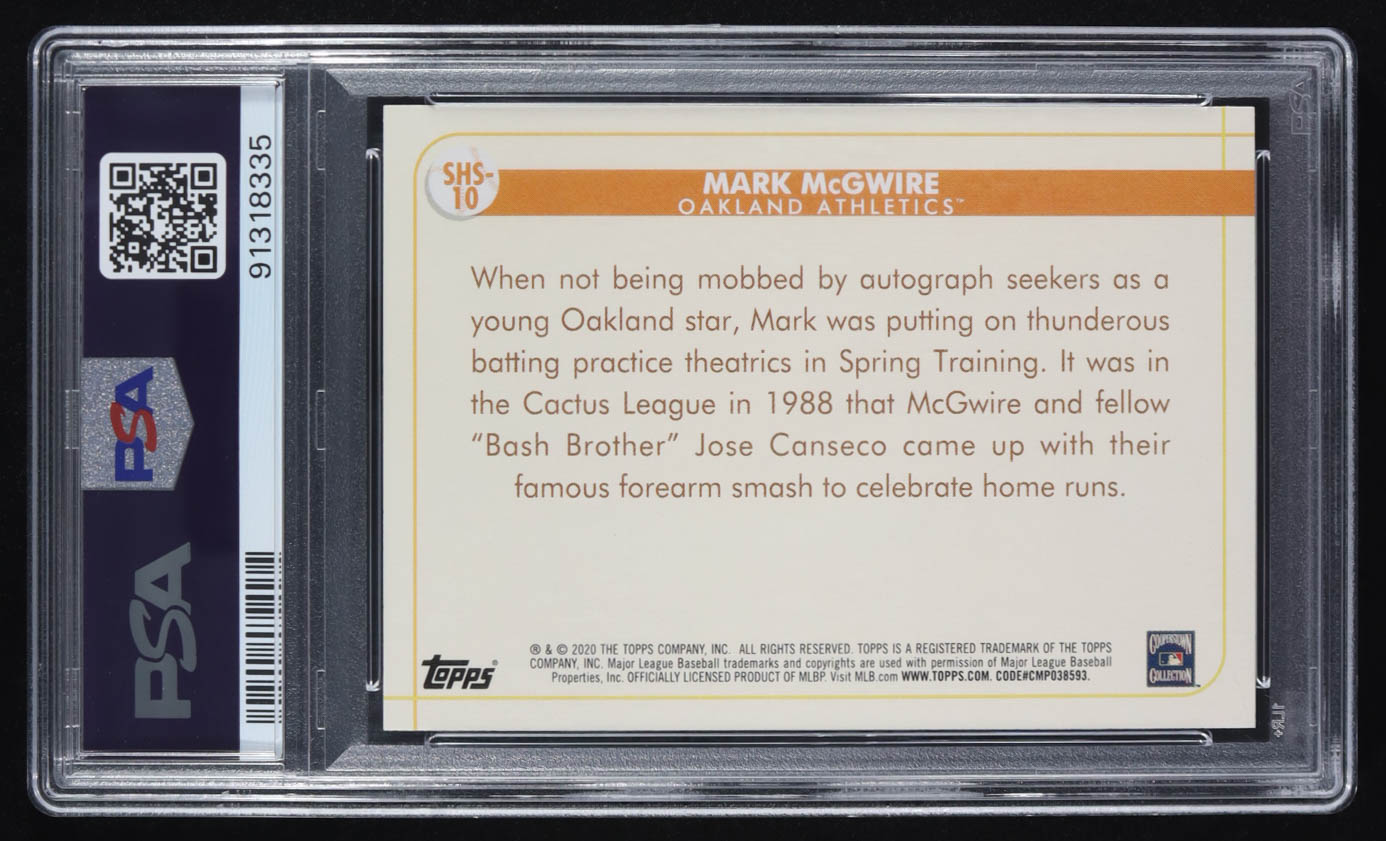 Mark McGwire 2020 Topps Opening Day Spring Has Sprung #SHS10 (PSA 10) at PristineAuction.com Mark McGwire 2020 Topps Opening Day Spring Has Sprung #SHS10 (PSA 10) at PristineAuction.com
