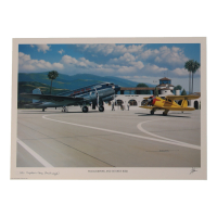 Carl E. Recknagel Signed Stan Stokes "Staggerwing And Gooney Bird" Lithograph Inscribed "UAL Captain" (AIV) at PristineAuction.com
