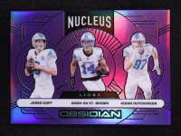 Jared Goff / Aidan Hutchinson / Amon-Ra St. Brown 2024 Panini Obsidian Nucleus Purple #9 #29/50 at PristineAuction.com