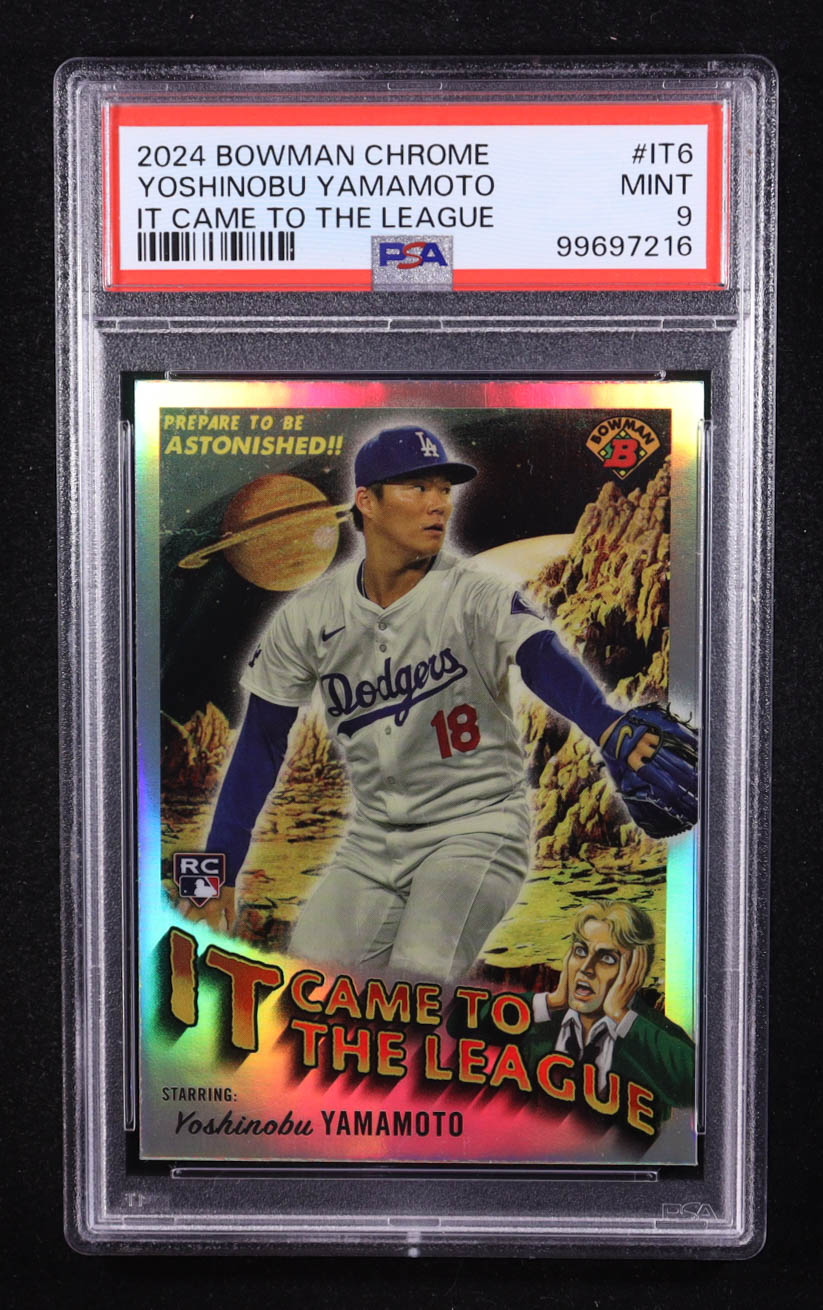 Yoshinobu Yamamoto 2024 Bowman Chrome It Came to the League #IT6 RC (PSA 9) at PristineAuction.com Yoshinobu Yamamoto 2024 Bowman Chrome It Came to the League #IT6 RC (PSA 9) at PristineAuction.com