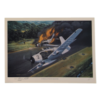 Col. Bernard Fisher Signed Stan Stokes "Downed, But Not Forgotten" Lithograph Inscribed "CMOH" (AIV) at PristineAuction.com