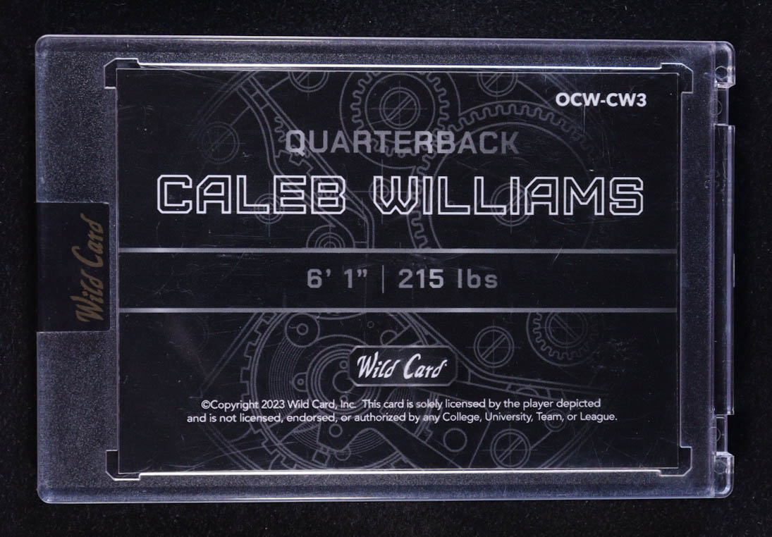 Caleb Williams 2023 Wild Card QB1 On The Clock #OCW-CW3 RC #2/2 at PristineAuction.com Caleb Williams 2023 Wild Card QB1 On The Clock #OCW-CW3 RC #2/2 at PristineAuction.com