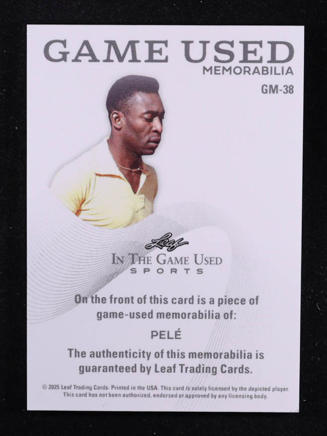 Pele 2025 Leaf ITG Used Sports Game Used Memorabilia Purple Foil JSY #GM38 #8/25 at PristineAuction.com Pele 2025 Leaf ITG Used Sports Game Used Memorabilia Purple Foil JSY #GM38 #8/25 at PristineAuction.com